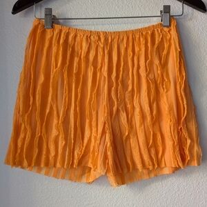 Vibrant Orange High Waist Women's Shorts